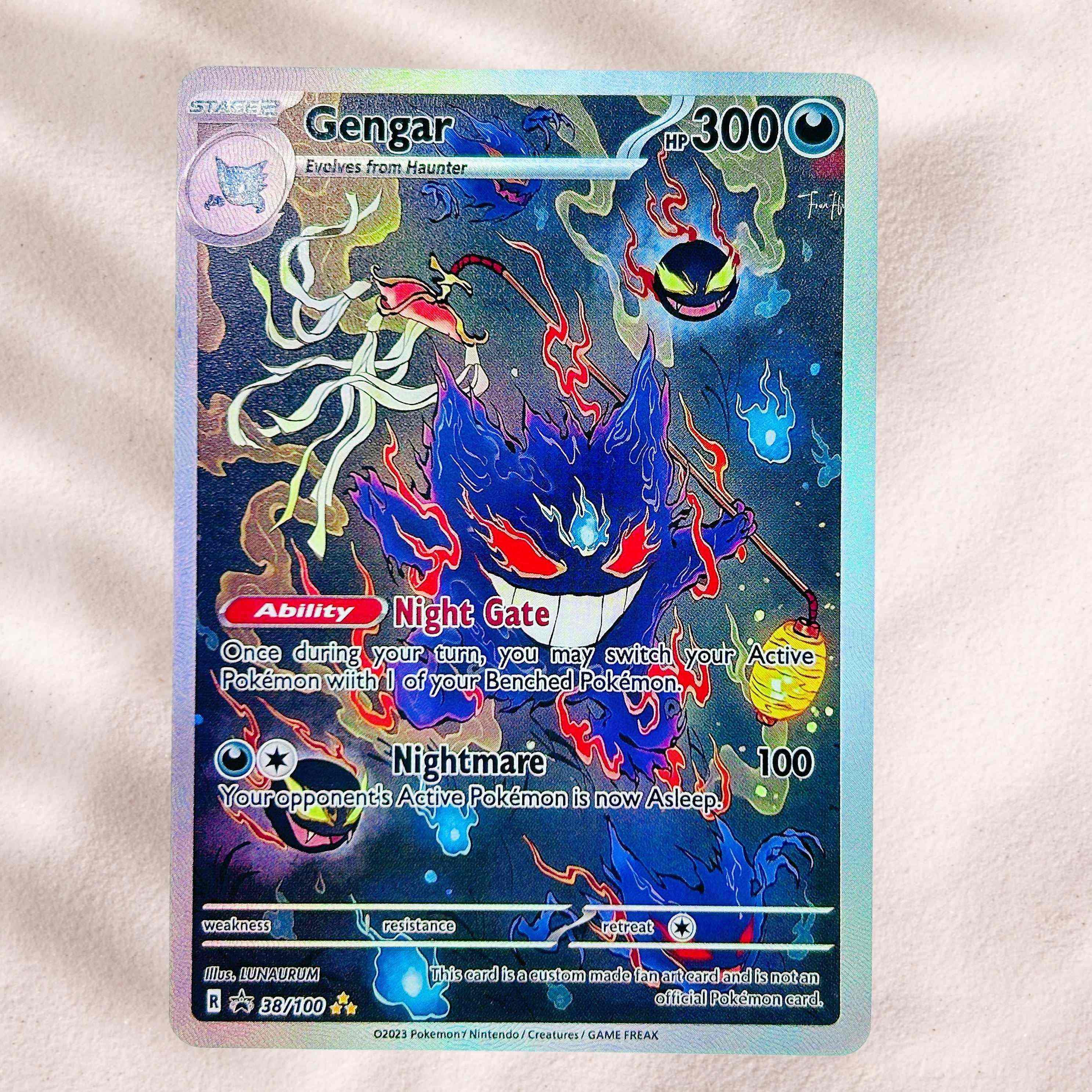 Board Game Anime - DIY Pokemon Gengar 38/100 Holographic Texture