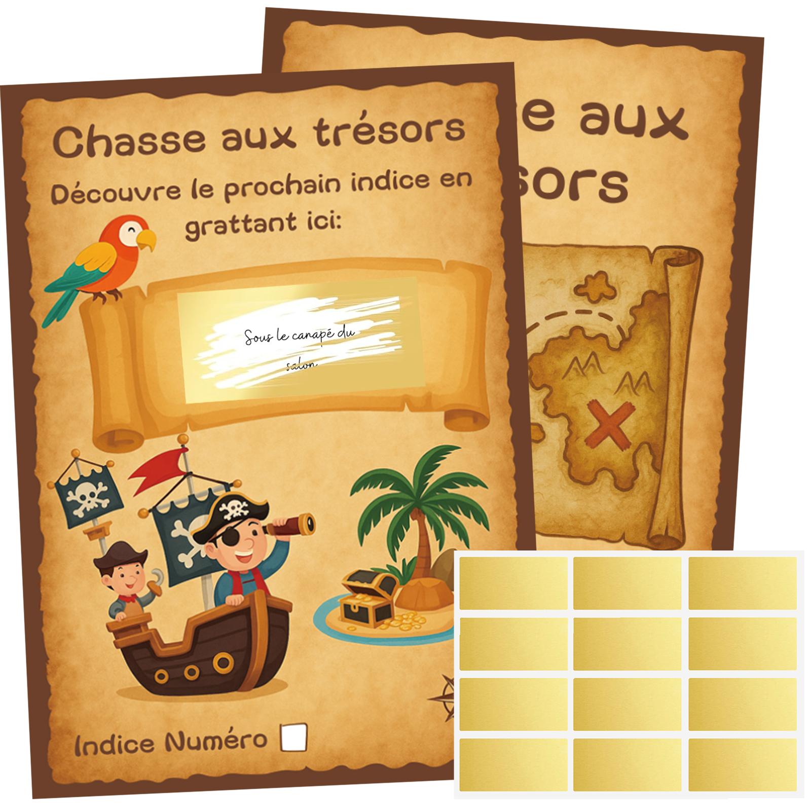 Board Game Pirates - 12pcs Pirate themed Treasure Hunt Game
