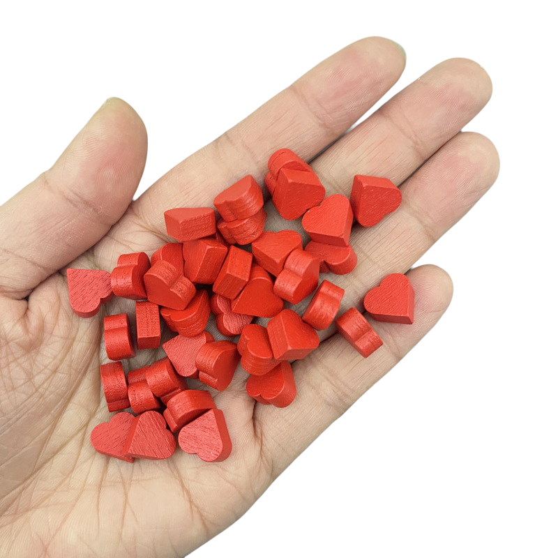 Board Game Bang - 100Pcs 10mm*5mm Red Heart Shape Pawn