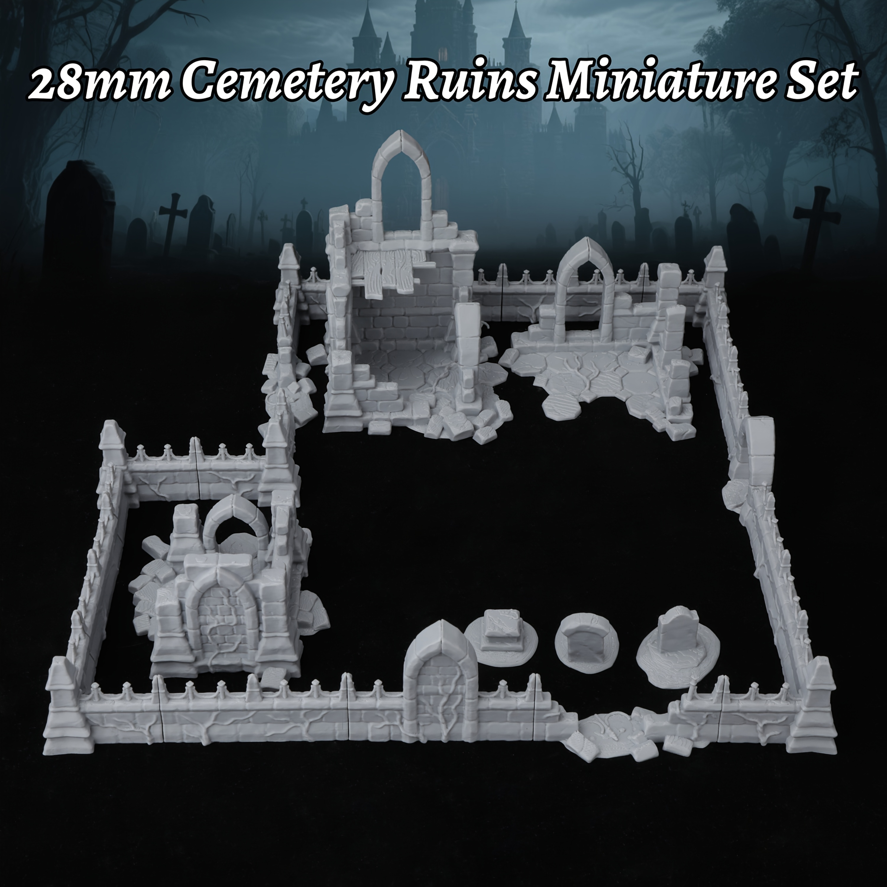 Fantasy Cemetery Ruins Miniatu - огляд і ціна Miniature Terrain Set