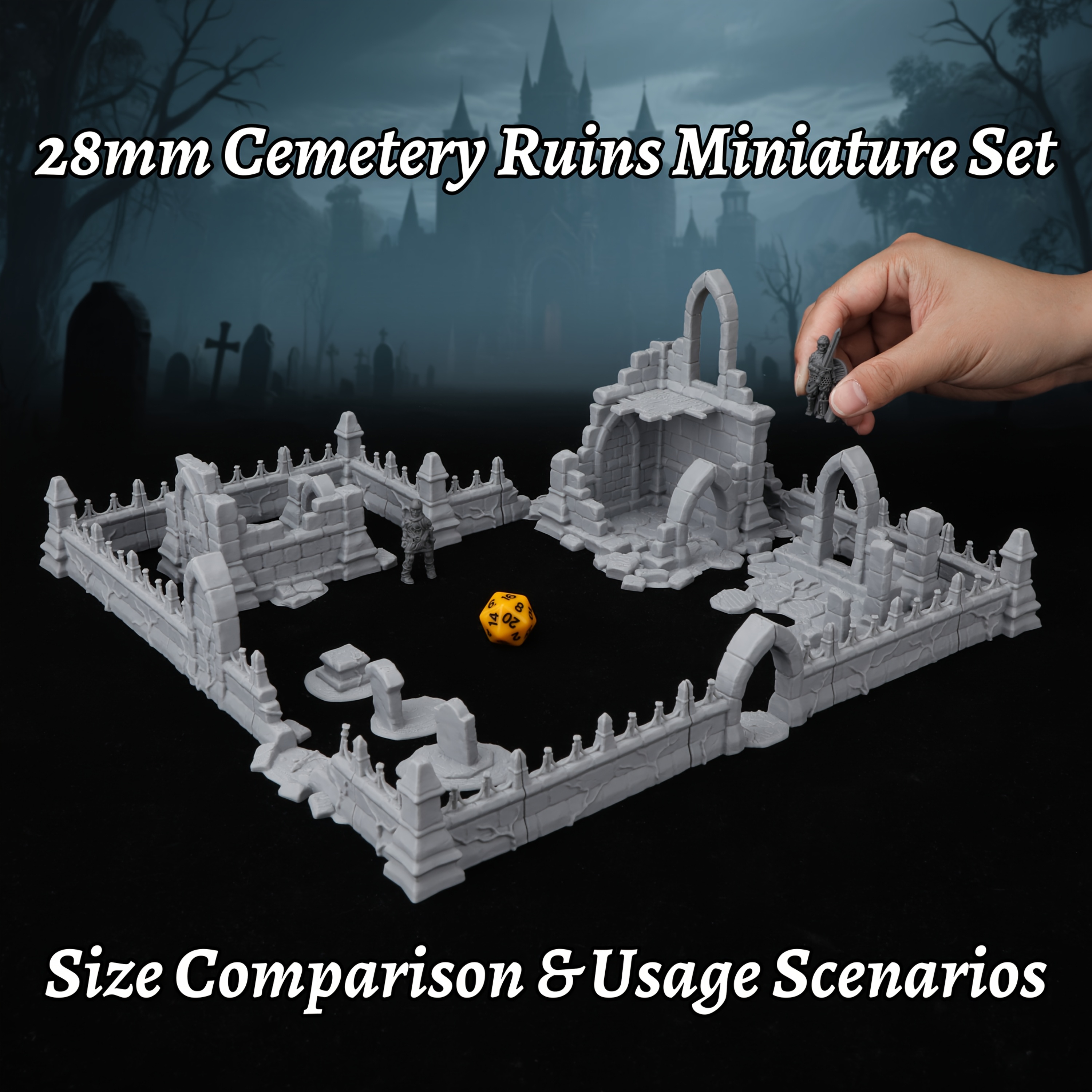 Fantasy Cemetery Ruins Miniatu - огляд і ціна Miniature Terrain Set
