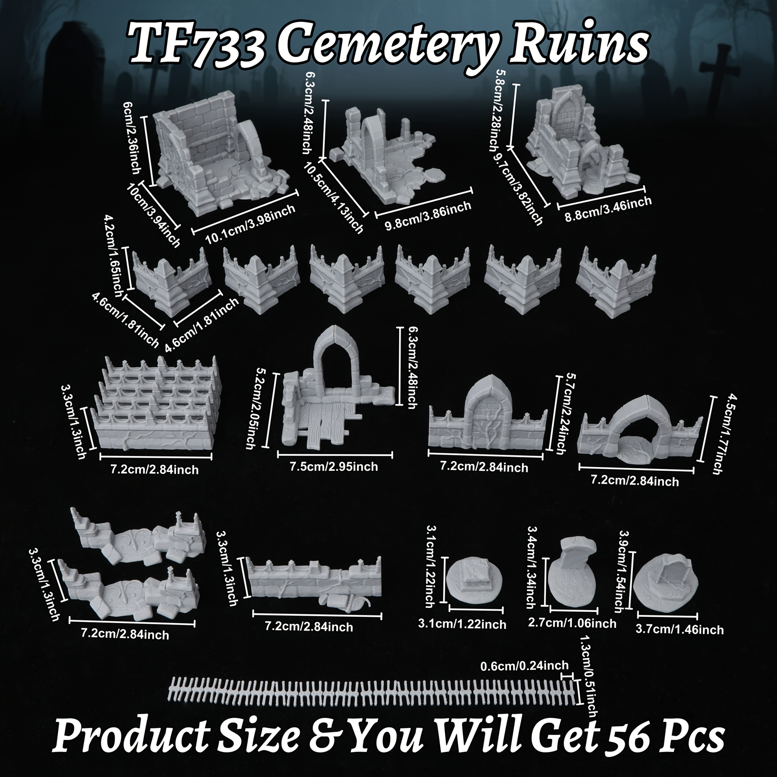 Fantasy Cemetery Ruins Miniatu - огляд і ціна Miniature Terrain Set