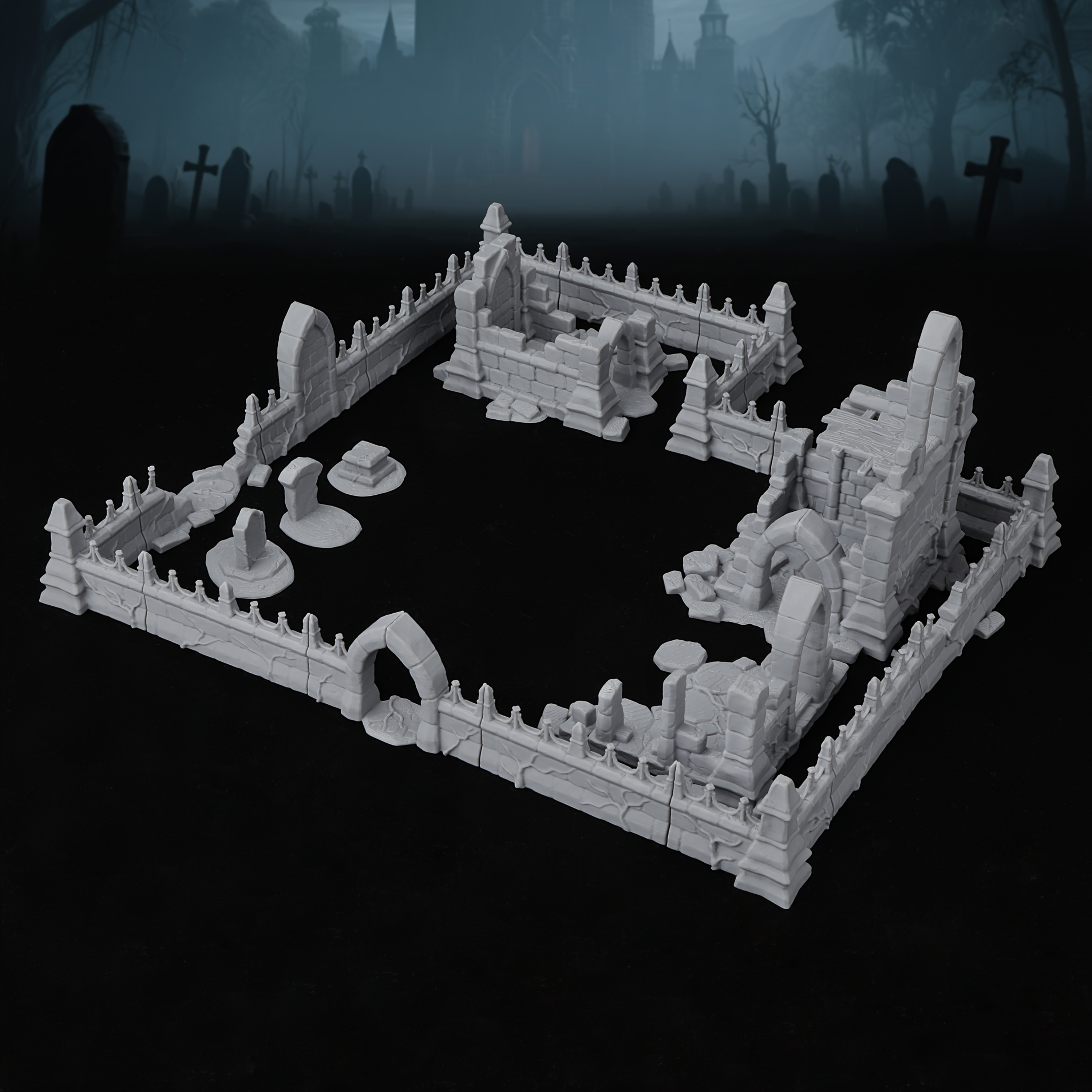 Fantasy Cemetery Ruins Miniatu - огляд і ціна Miniature Terrain Set