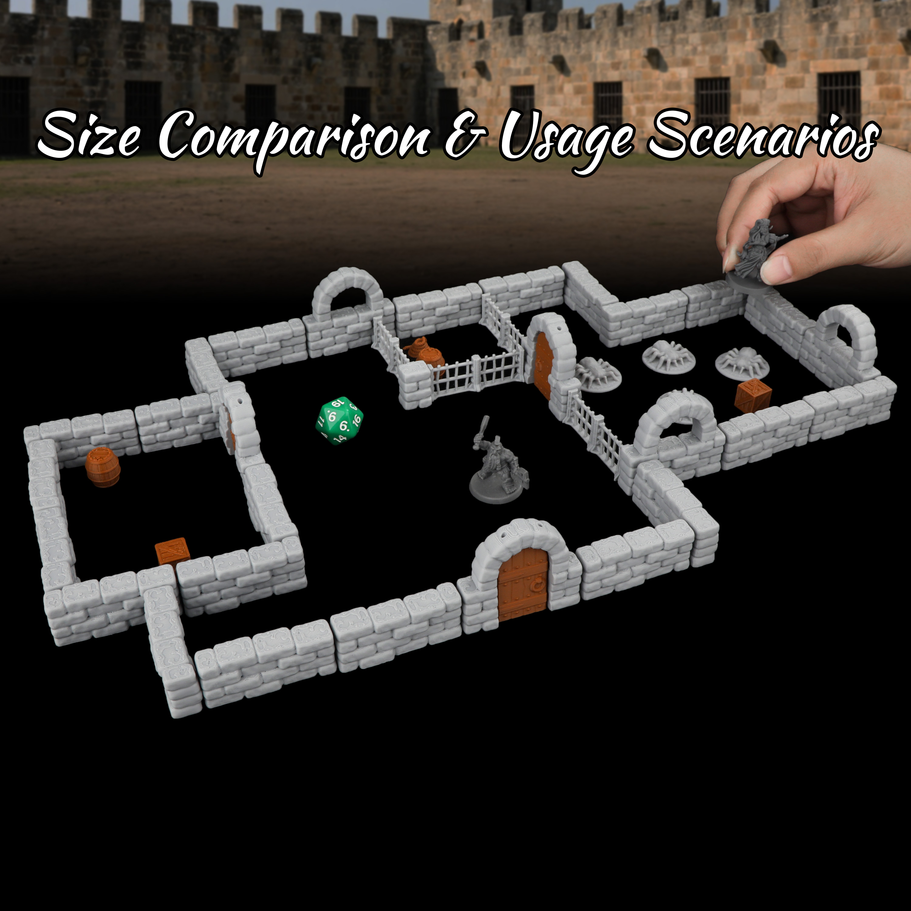 46Pcs Dungeon Stone Wall Set - - огляд і ціна Miniature Terrain Set