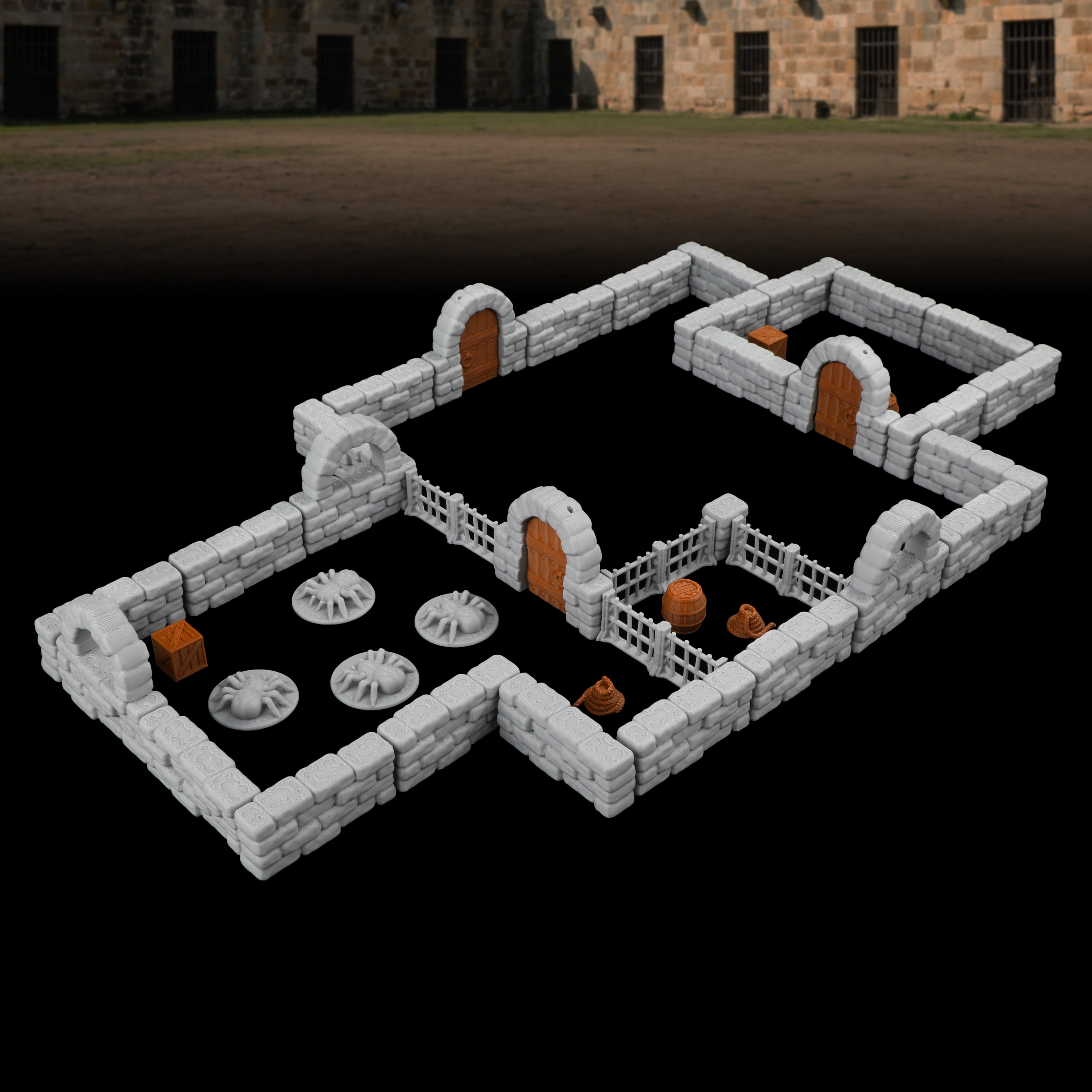 46Pcs Dungeon Stone Wall Set - - огляд і ціна Miniature Terrain Set