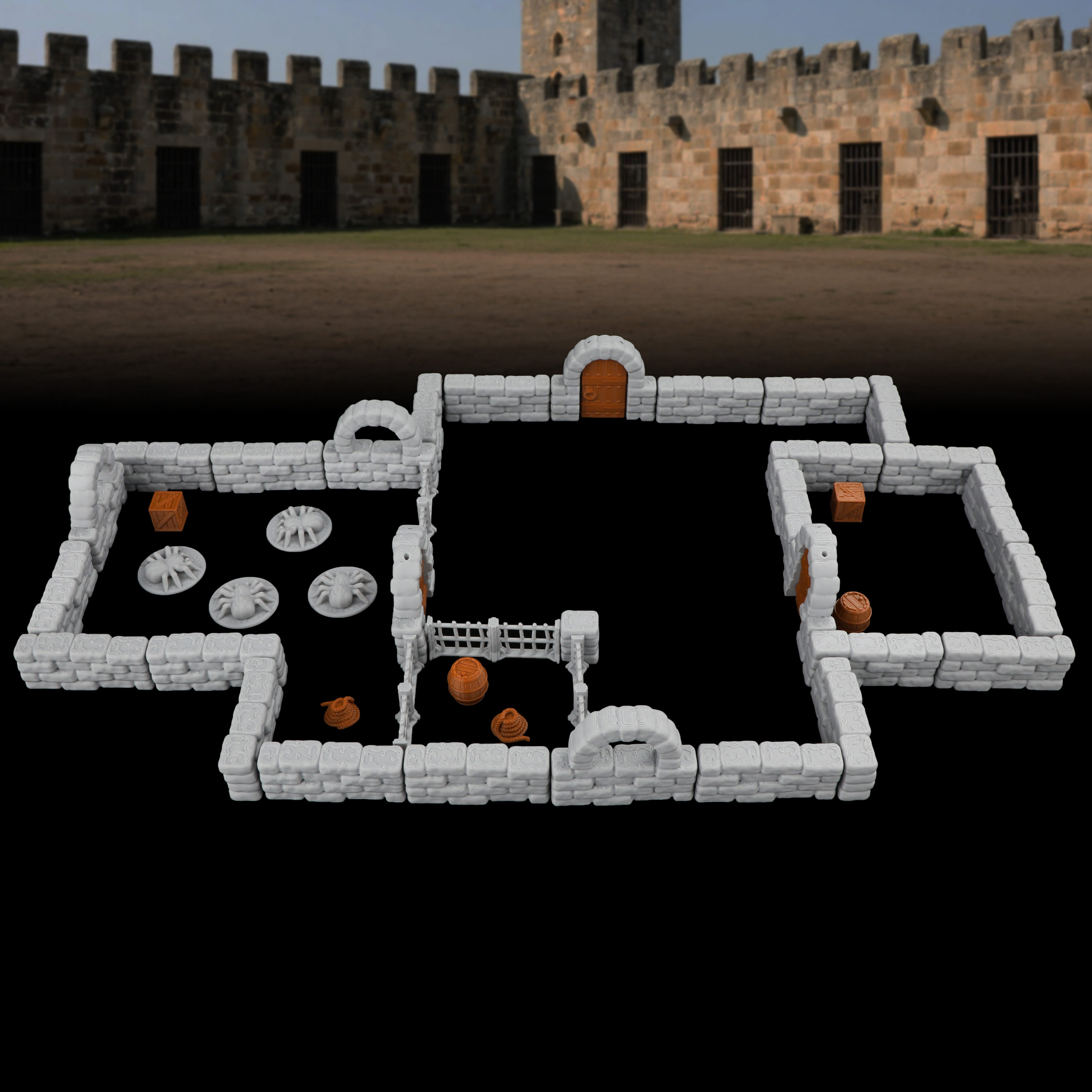 46Pcs Dungeon Stone Wall Set - - огляд і ціна Miniature Terrain Set