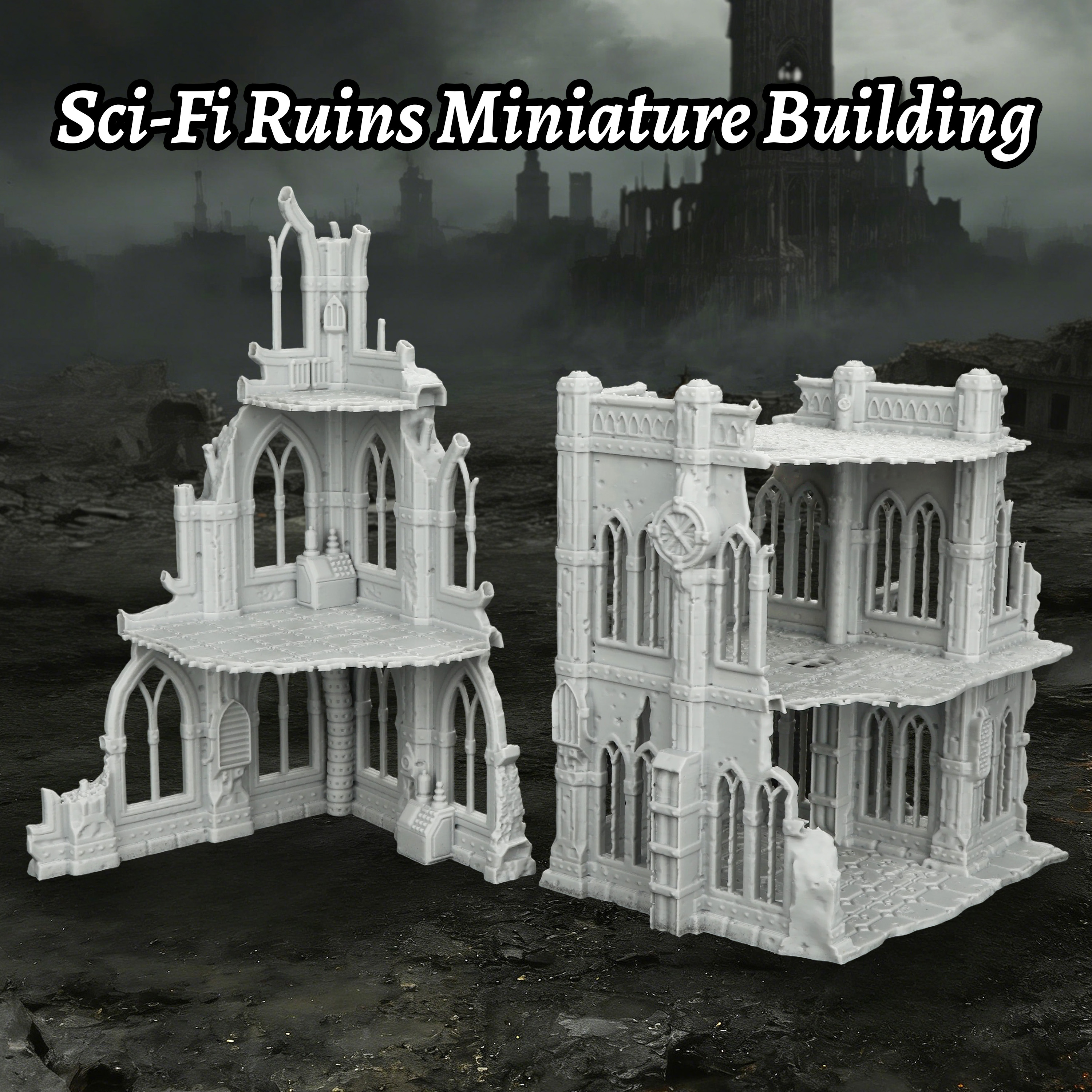 Sci-Fi Ruins Building Miniatur - огляд і ціна Miniature Terrain Set