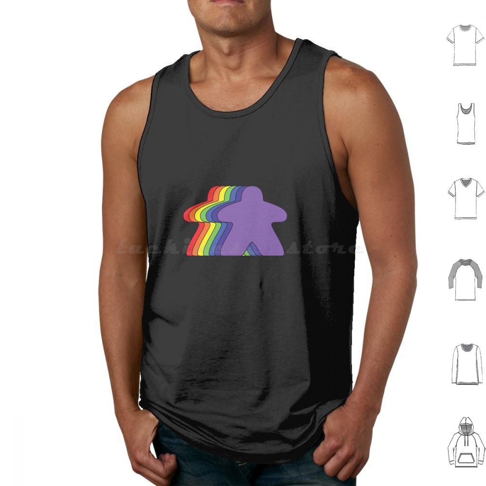 Rainbow Meeples Tank Tops Prin - огляд і ціна Board Game Geek