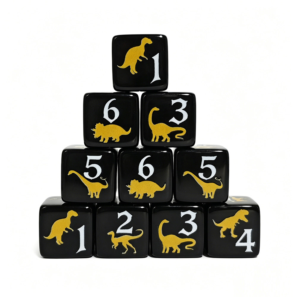 12PCS Black & Yellow Dinosaur  - огляд і ціна Board Game Print