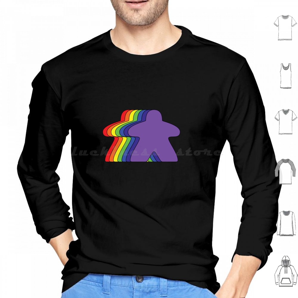 Rainbow Meeples Hoodies Long S - огляд і ціна Board Game Geek