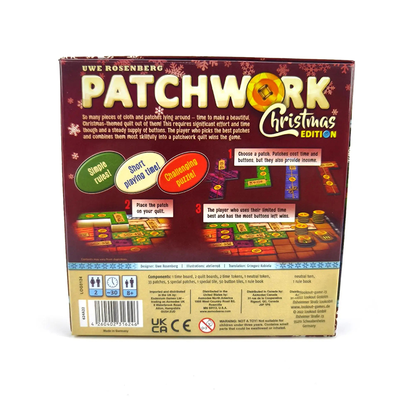 New Patchwork Christmas Board  - огляд і ціна Board Game Solo