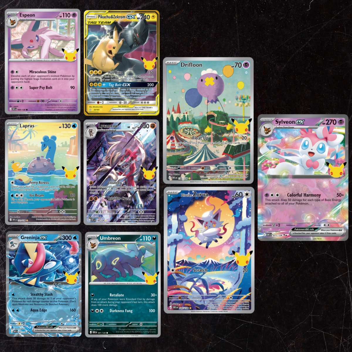 Pokemon 9pcs 30th Anniversary（ - огляд і ціна Board Game Anime