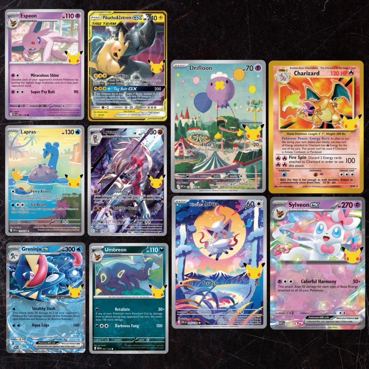 Pokemon 9pcs 30th Anniversary（ - огляд і ціна Board Game Anime